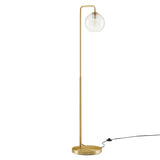 Glass Globe Glass Metal Floor Lamp - OROA