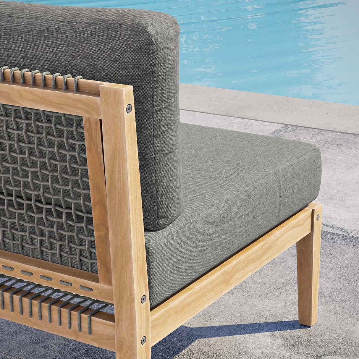 Outdoor Patio Teak Wood Armless Chair - OROA