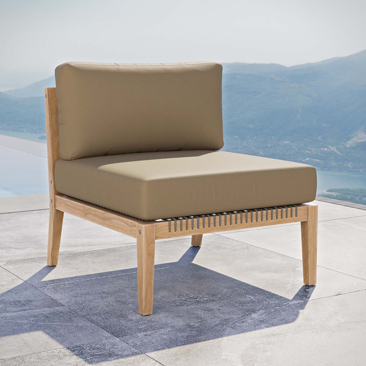 Outdoor Patio Teak Wood Armless Chair - OROA