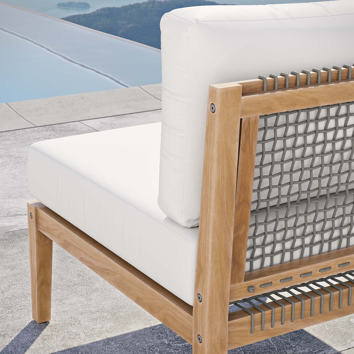 Outdoor Patio Teak Wood Armless Chair - OROA
