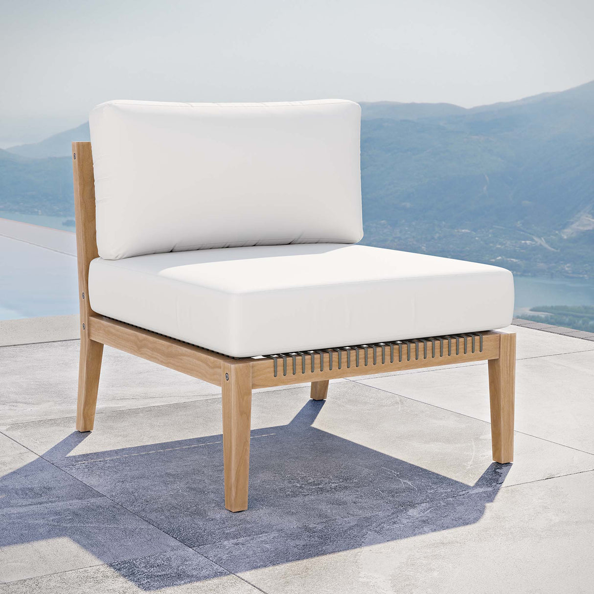 Outdoor Patio Teak Wood Armless Chair - OROA