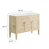 Wood Single Sink Bathroom Vanity - OROA