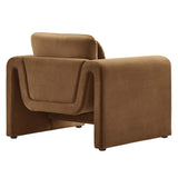 Waverly Brown Velvet Armchair - OROA