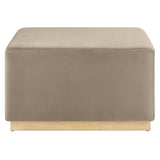 Tilden Square Velvet Upholstered Ottoman - OROA