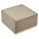 Tilden Square Velvet Upholstered Ottoman - OROA
