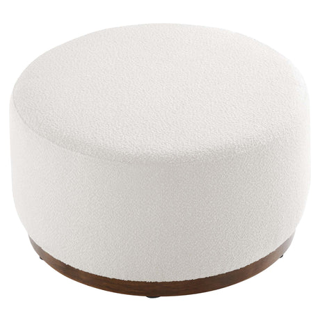 Tilden Large Round Boucle Upholstered Ottoman - OROA