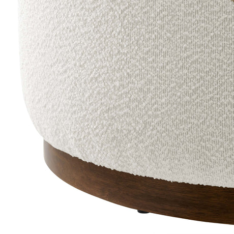 Tilden Large Round Boucle Upholstered Ottoman - OROA