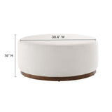 Tilden Large Round Boucle Ottoman - OROA