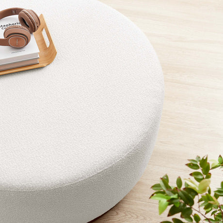 Tilden Large Round Boucle Ottoman - OROA
