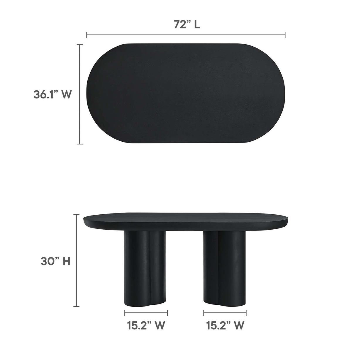 Caspian Oval Concrete Dining Table - OROA