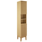 Render Tall Narrow Bathroom Storage Cabinet - OROA