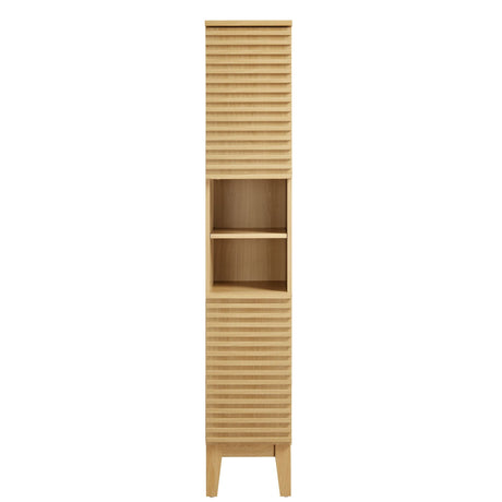 Render Tall Narrow Bathroom Storage Cabinet - OROA