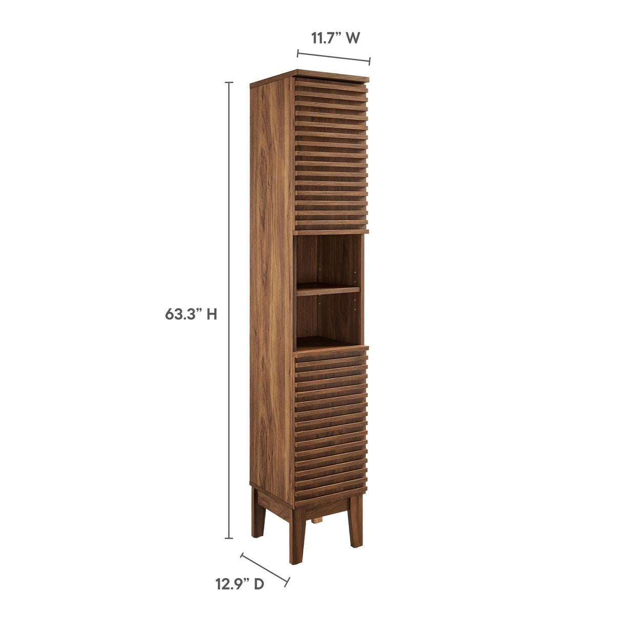 Render Tall Narrow Bathroom Storage Cabinet - OROA
