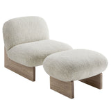 Loyal Boucle Fabric Accent Chair and Ottoman - OROA