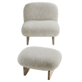 Loyal Boucle Fabric Accent Chair and Ottoman - OROA