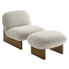 Loyal Boucle Fabric Accent Chair and Ottoman - OROA