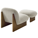 Loyal Boucle Fabric Accent Chair and Ottoman - OROA