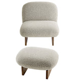 Loyal Boucle Fabric Accent Chair and Ottoman - OROA
