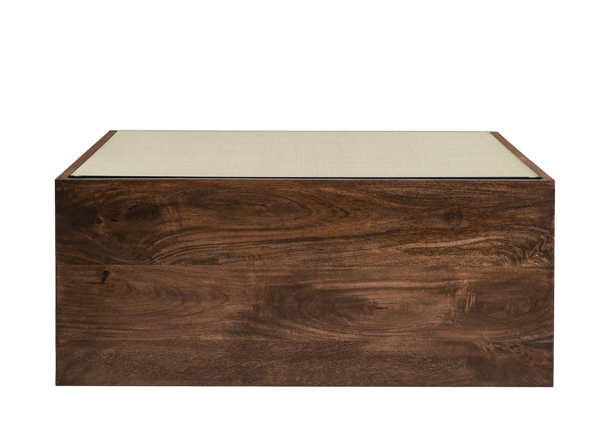 Truett Square Rattan Coffee Table - Mango Wood Finish