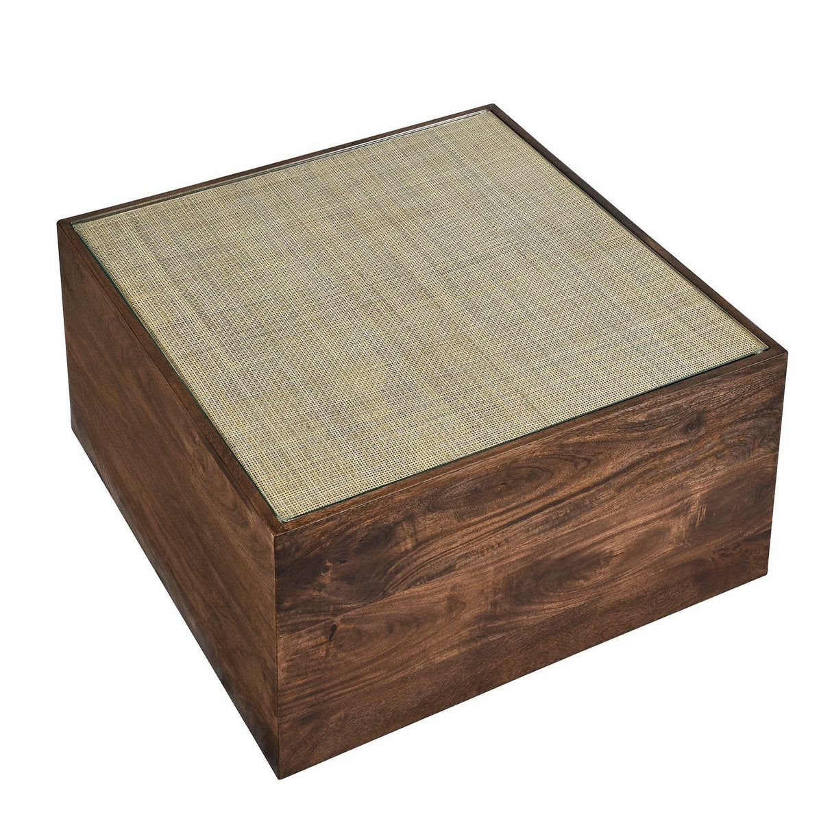Truett Square Rattan Coffee Table - Mango Wood Finish