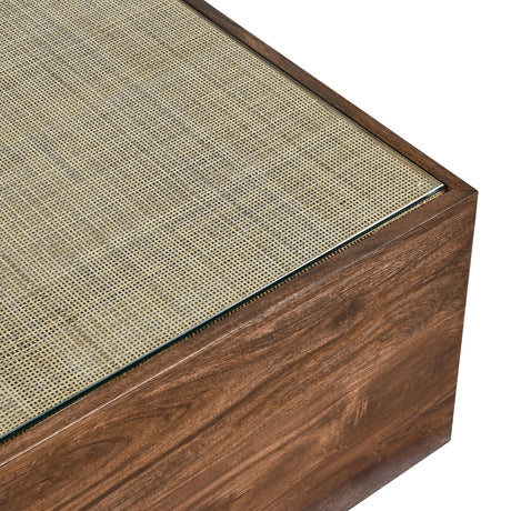 Truett Square Rattan Coffee Table - Mango Wood Finish