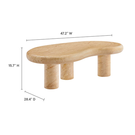 Elowen Travertine Coffee Table (Indoor/Outdoor)