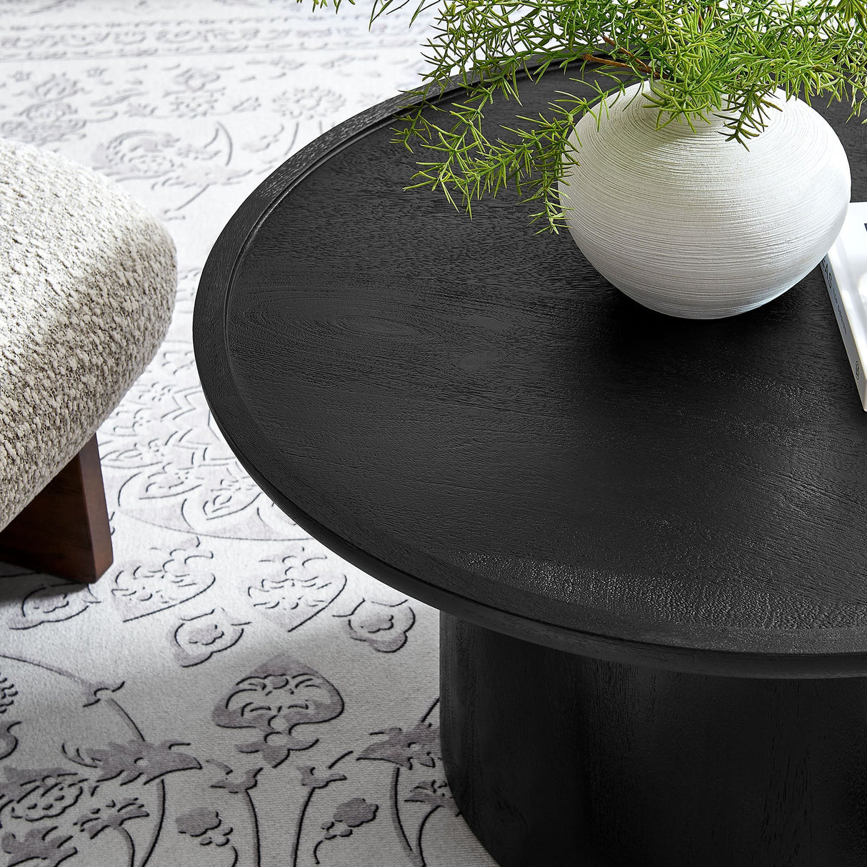 Round Mango Wood Coffee Table Holloway - OROA