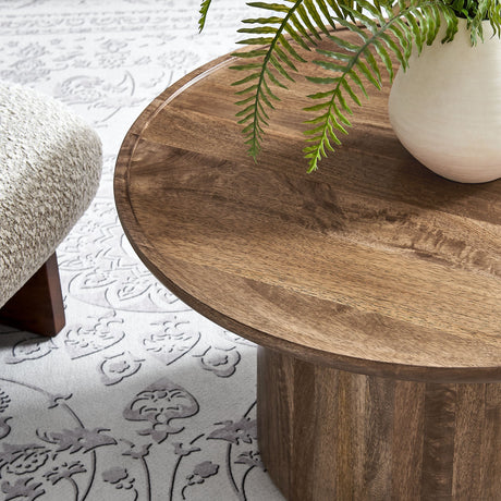 Round Mango Wood Coffee Table Holloway - OROA