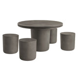 Brian Indoor/Outdoor Patio Concrete Dining Table Set (S/5) - OROA