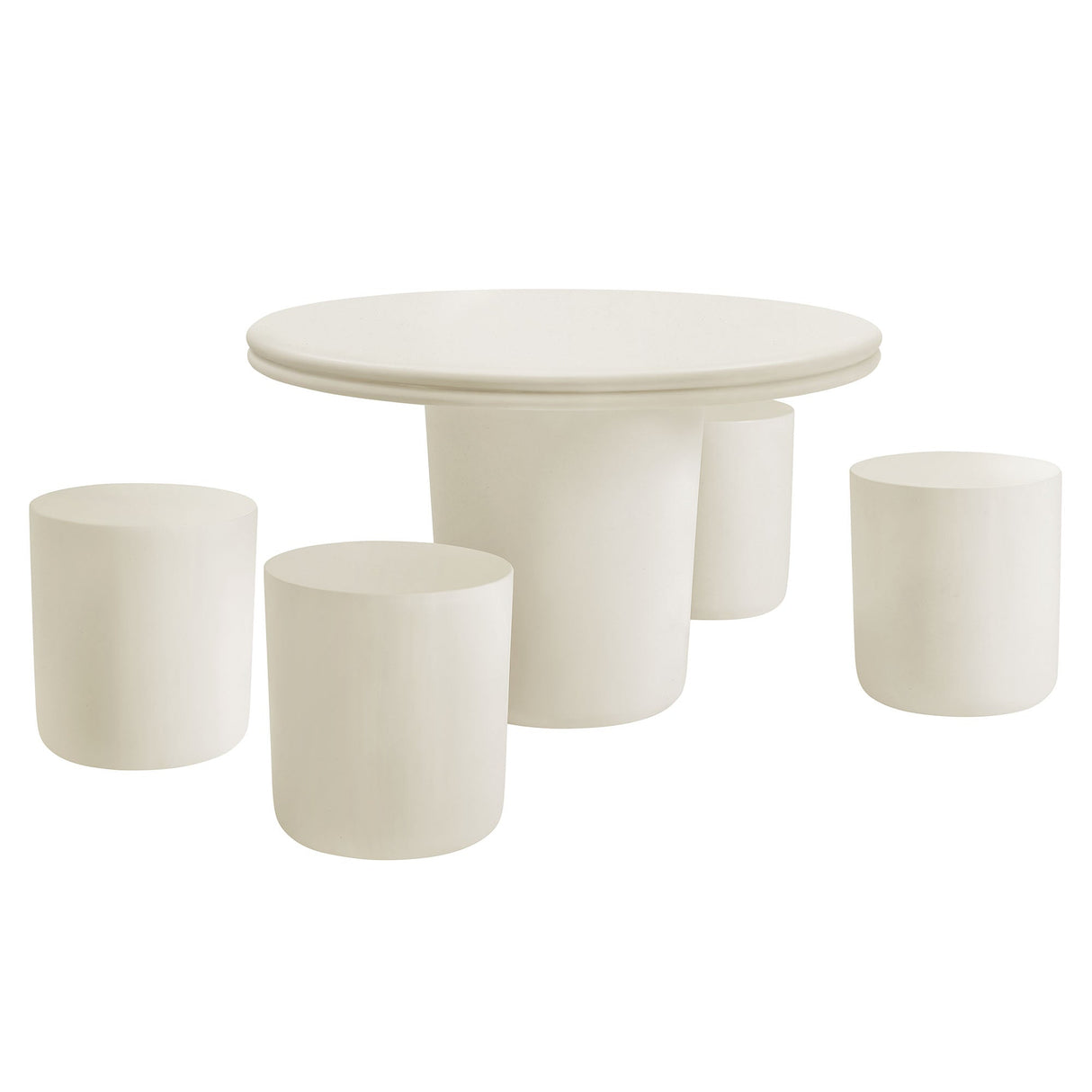 Brian Indoor/Outdoor Patio Concrete Dining Table Set (S/5) - OROA