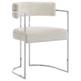 Huron Curved Back Fabric and Metal Dining Accent Chair - OROA