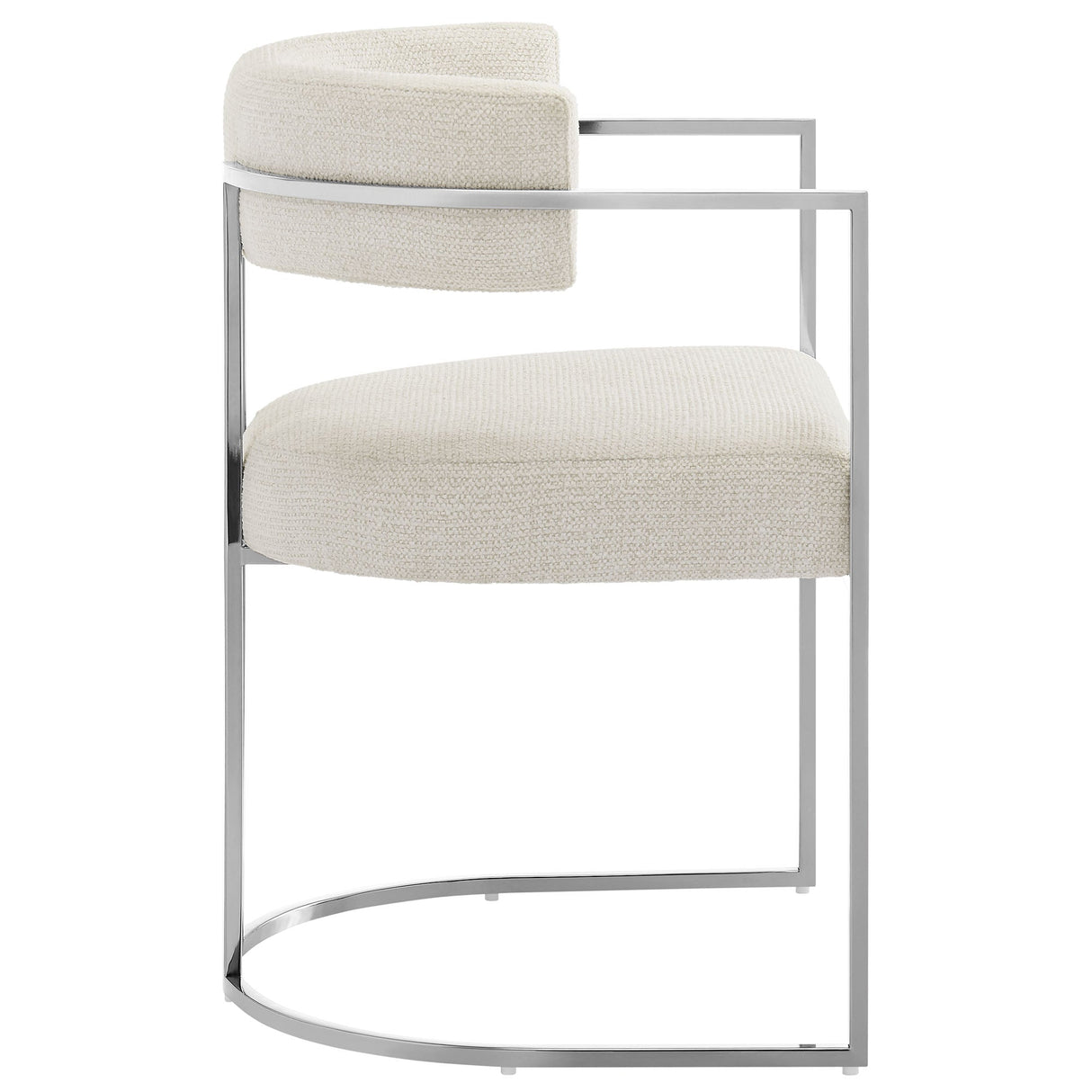 Huron Curved Back Fabric and Metal Dining Accent Chair - OROA