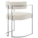 Huron Curved Back Fabric and Metal Dining Accent Chair - OROA