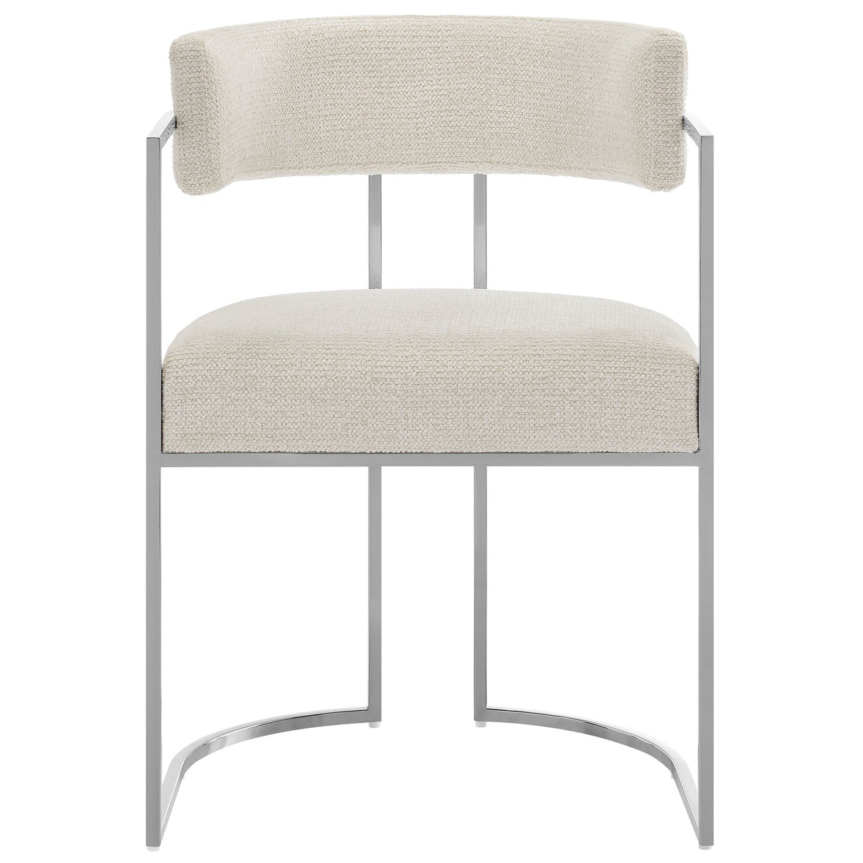 Huron Curved Back Fabric and Metal Dining Accent Chair - OROA