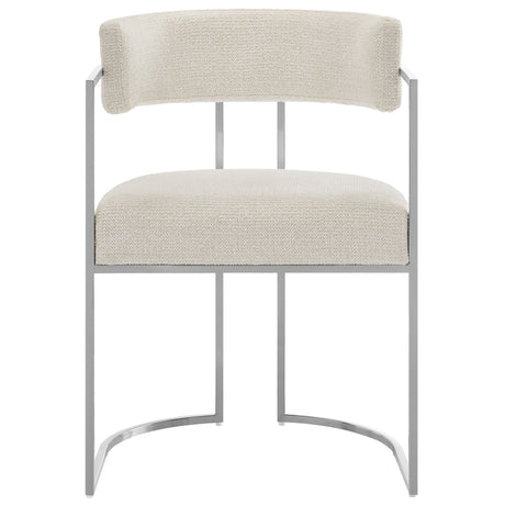 Huron Curved Back Fabric and Metal Dining Accent Chair - OROA