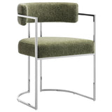 Huron Curved Back Fabric and Metal Dining Accent Chair - OROA