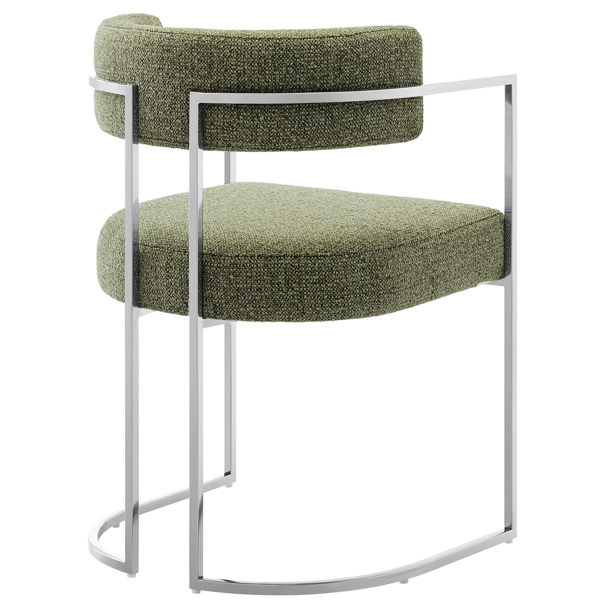 Huron Curved Back Fabric and Metal Dining Accent Chair - OROA
