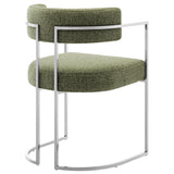 Huron Curved Back Fabric and Metal Dining Accent Chair - OROA