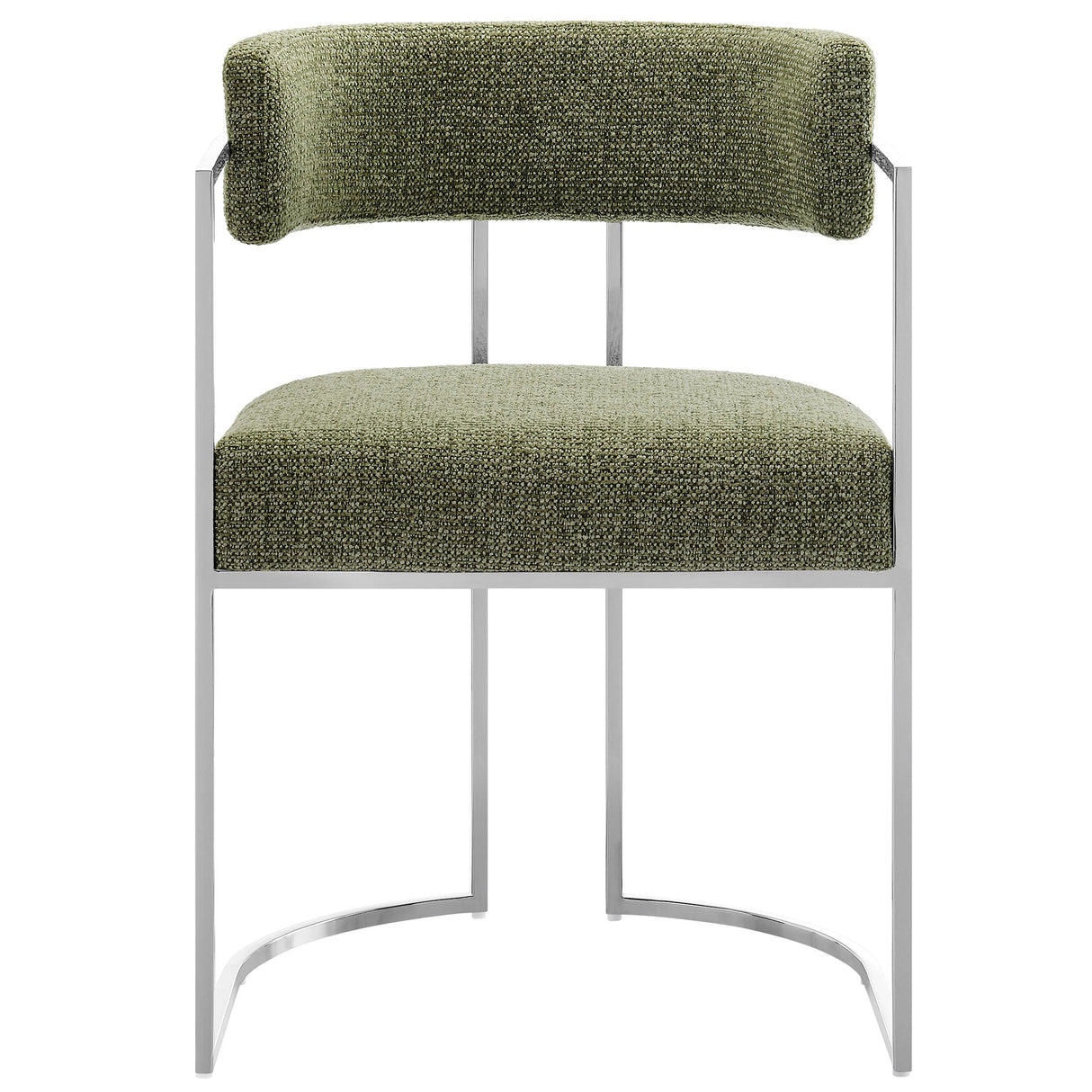 Huron Curved Back Fabric and Metal Dining Accent Chair - OROA