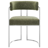 Huron Curved Back Fabric and Metal Dining Accent Chair - OROA