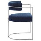 Huron Curved Back Fabric and Metal Dining Accent Chair - OROA