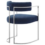 Huron Curved Back Fabric and Metal Dining Accent Chair - OROA