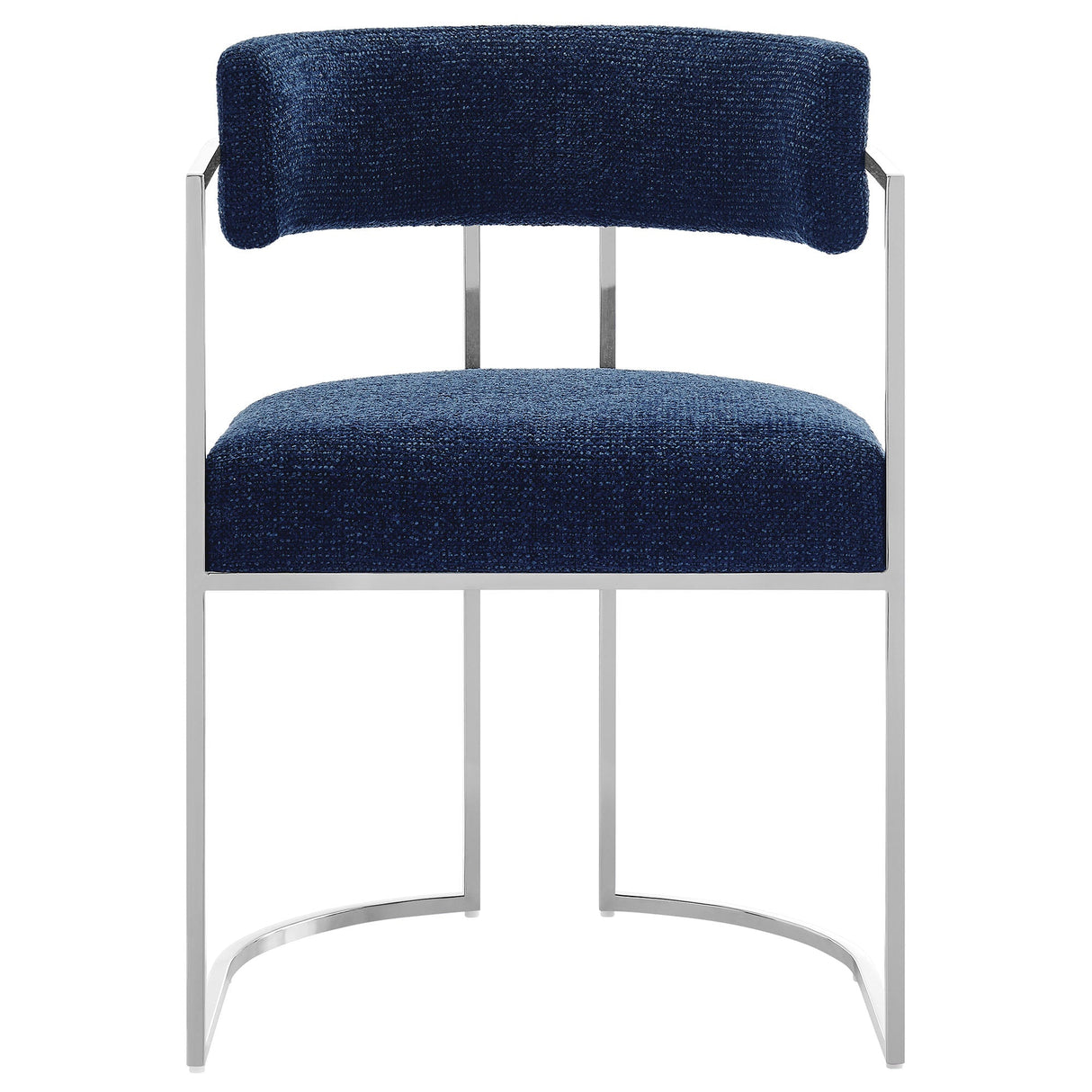 Huron Curved Back Fabric and Metal Dining Accent Chair - OROA