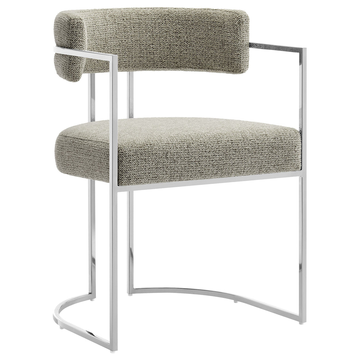 Huron Curved Back Fabric and Metal Dining Accent Chair - OROA