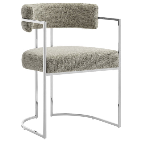 Huron Curved Back Fabric and Metal Dining Accent Chair - OROA