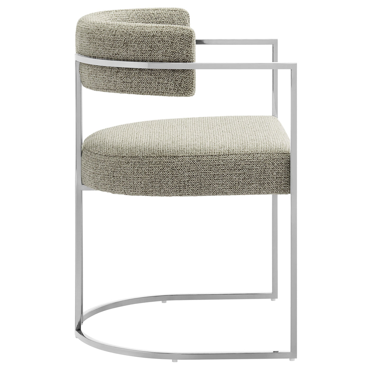 Huron Curved Back Fabric and Metal Dining Accent Chair - OROA