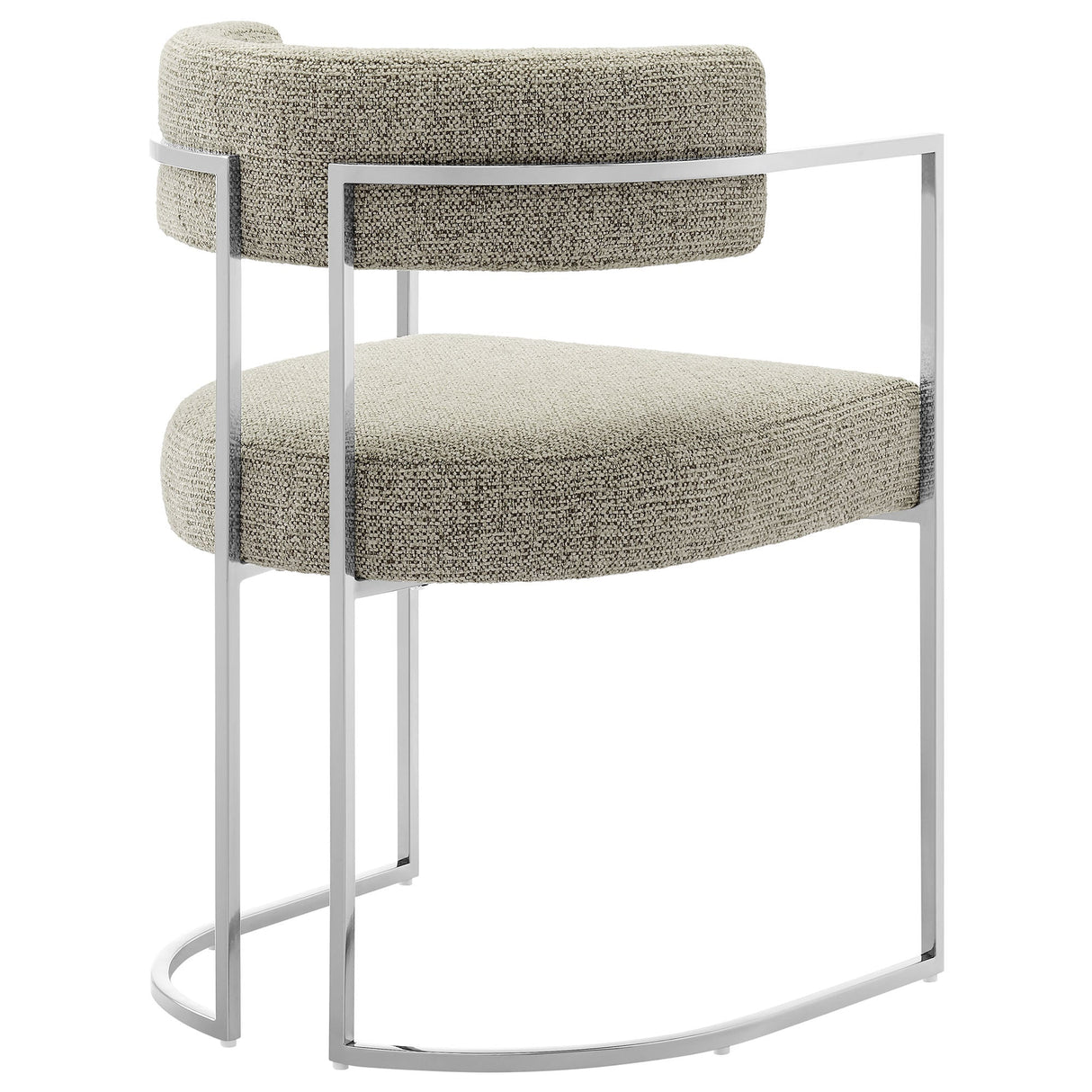 Huron Curved Back Fabric and Metal Dining Accent Chair - OROA