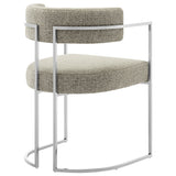 Huron Curved Back Fabric and Metal Dining Accent Chair - OROA