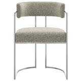 Huron Curved Back Fabric and Metal Dining Accent Chair - OROA