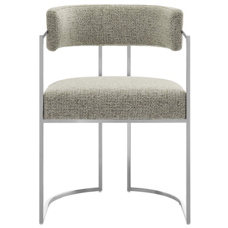 Huron Curved Back Fabric and Metal Dining Accent Chair - OROA